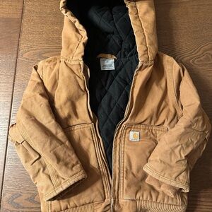 Carhartt Tan Hooded Jacket with Black Interior